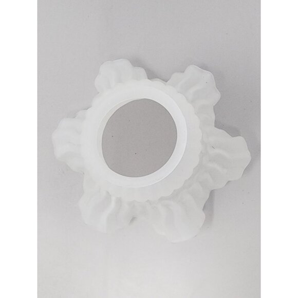 Lot Of 3 Vintage Ruffled Bell Shape Frosted Glass Shade Light Fixture - Picture 2 of 10